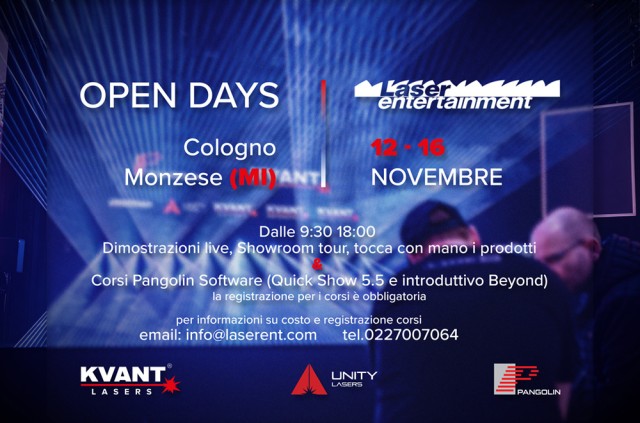 Open days Pangolin Kvant & Unity Lasers